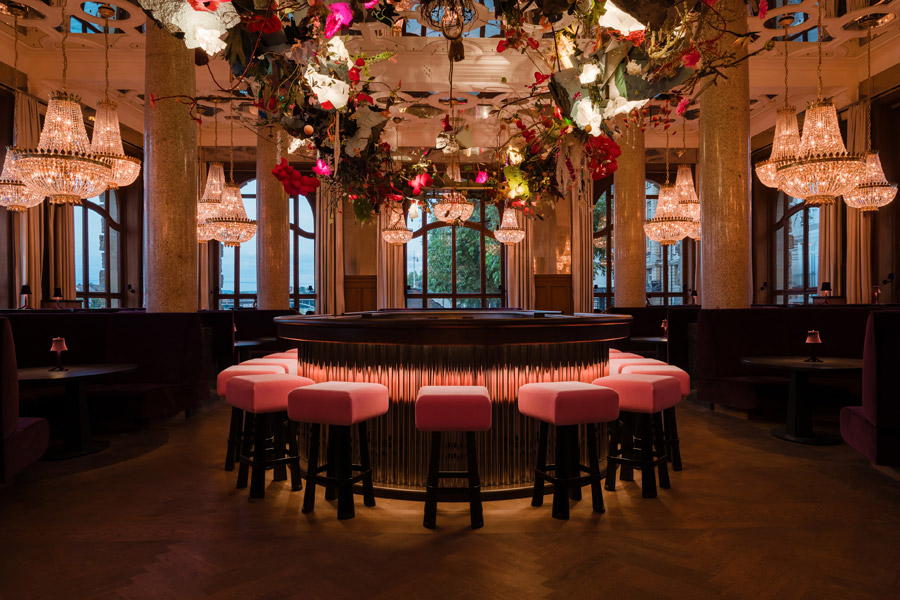Abendstimmung im Restaurant Banks in Basel